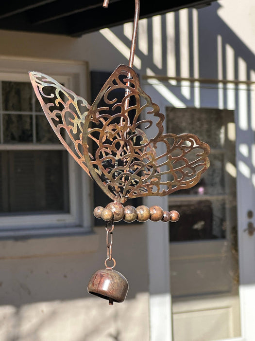 Hanging Butterfly with Bell - Happy Gardens