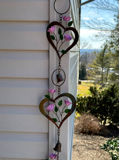 Flowers On Heart Hanging Ornament-Ornaments-Happy Gardens