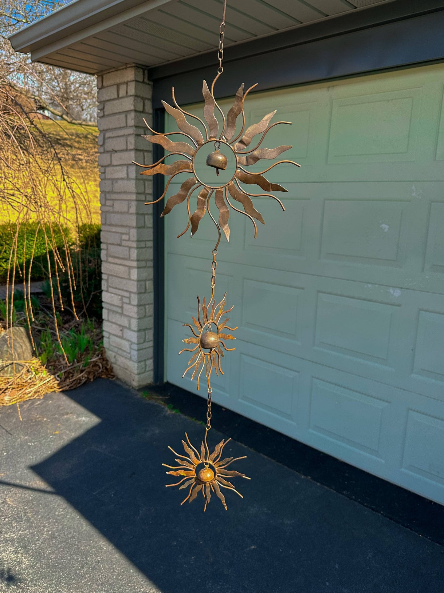 Graduated Sun and Bell Trio Ornament - Happy Gardens