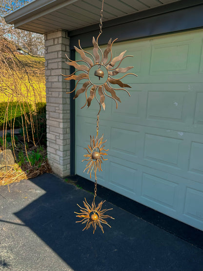 Graduated Sun and Bell Trio Ornament - Happy Gardens