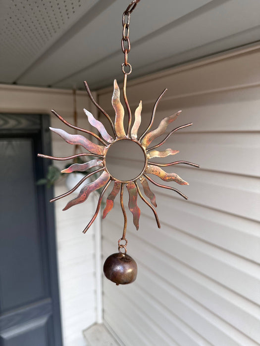 Sun With Bell Hanging Ornament - Happy Gardens