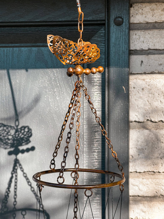 Hanging Butterfly Pipes Wind Chime - Happy Gardens
