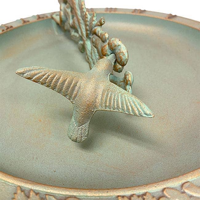 Aluminum Hummingbird Sundial Bird Bath - Happy Gardens