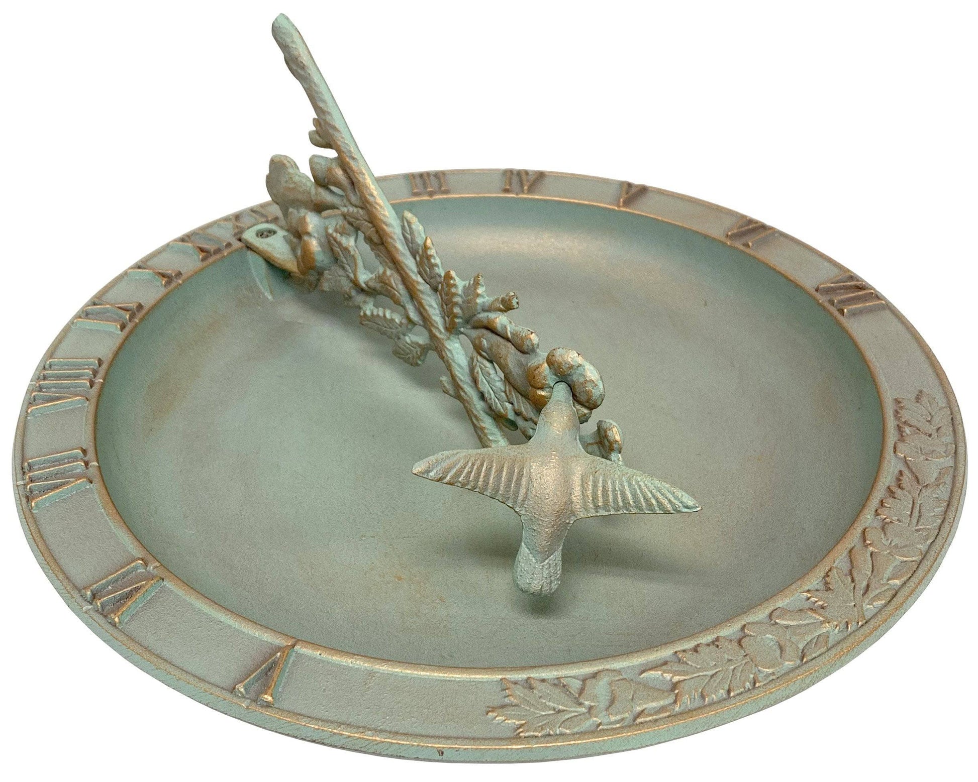 Aluminum Hummingbird Sundial Bird Bath - Happy Gardens