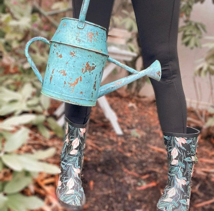 Antique Blue Watering Can - Happy Gardens