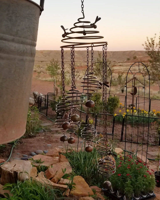 Happy Gardens - Bee Spiral with Bells Mobile Wind Chime