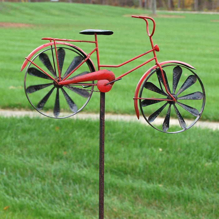 Bicycle Kinetic Art Windmill - Happy Gardens