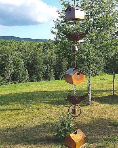 Happy Gardens - Bird House and Birds Garden Ornament