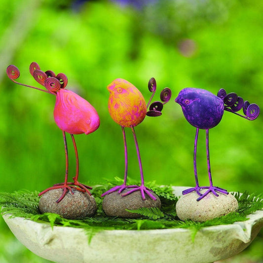 Happy Gardens - Bird on River Stone