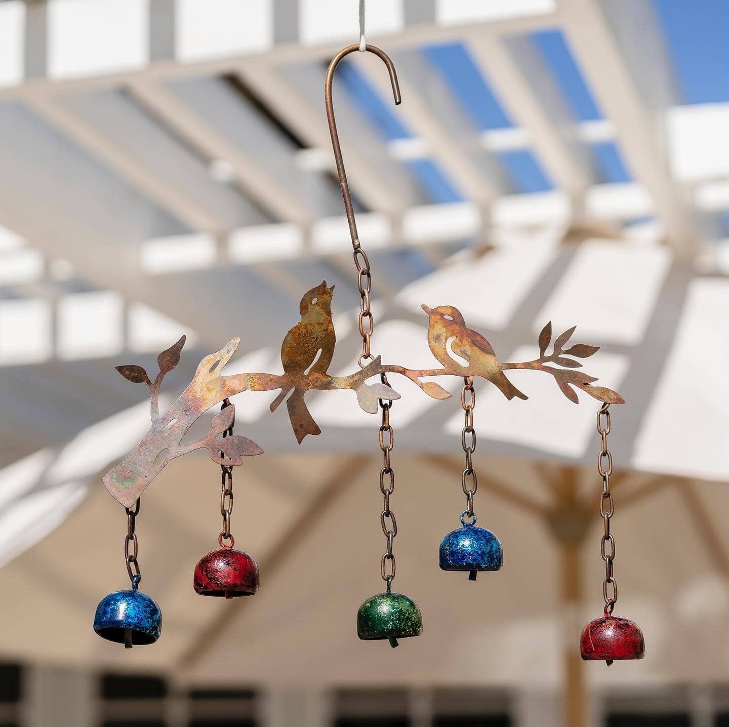 Birds w/Bells Multicolor Wind Chime - Happy Gardens