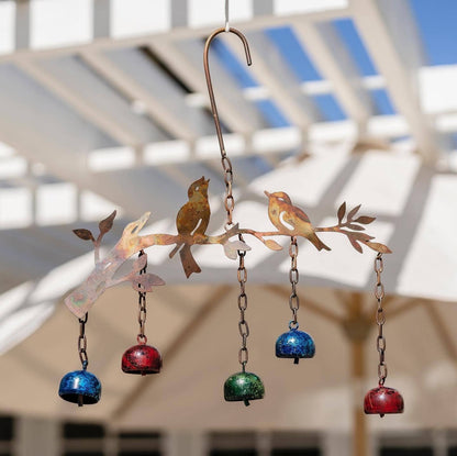 Birds w/Bells Multicolor Wind Chime - Happy Gardens