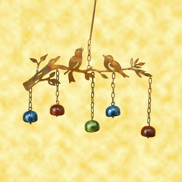 Birds w/Bells Multicolor Wind Chime-Happy Gardens