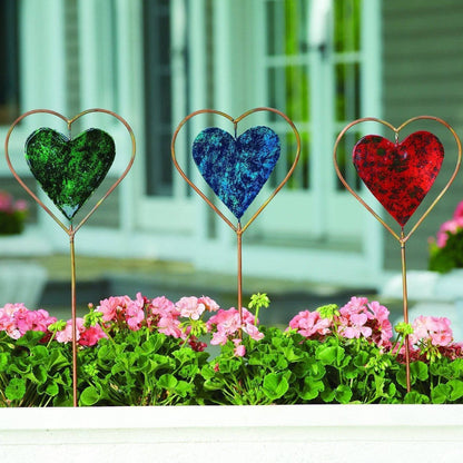 Happy Gardens - Blue Heart Disc Garden Stake
