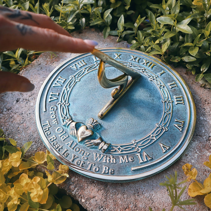 Brass Grow Old With Me Sundial - Happy Gardens