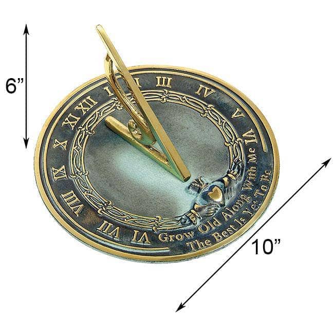 Brass Grow Old With Me Sundial - Happy Gardens