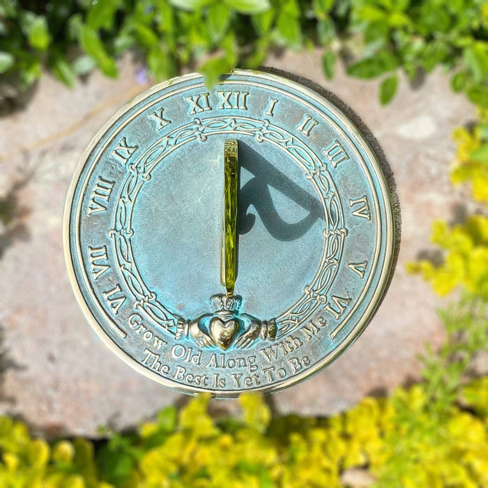 Brass Grow Old With Me Sundial - Happy Gardens