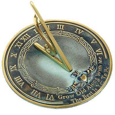 Brass Grow Old With Me Sundial - Happy Gardens