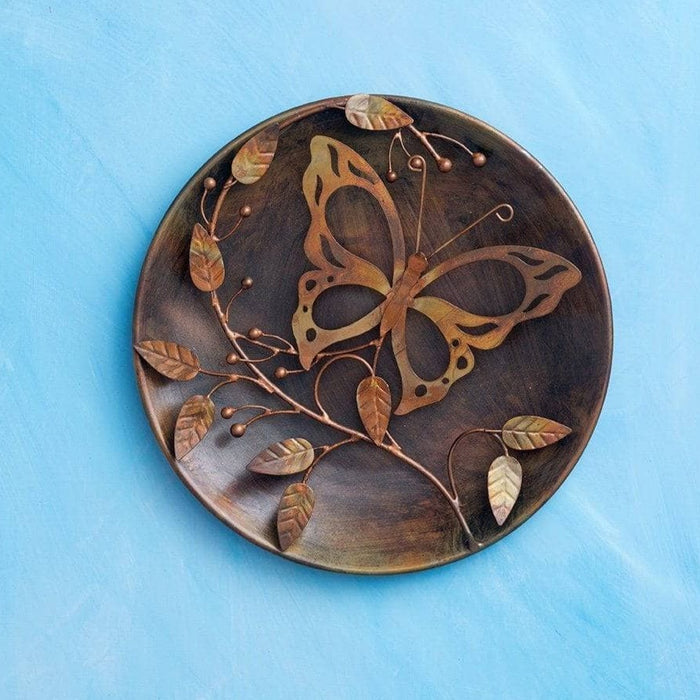 Happy Gardens - Butterfly on Branch Raised Wall Decor Disc