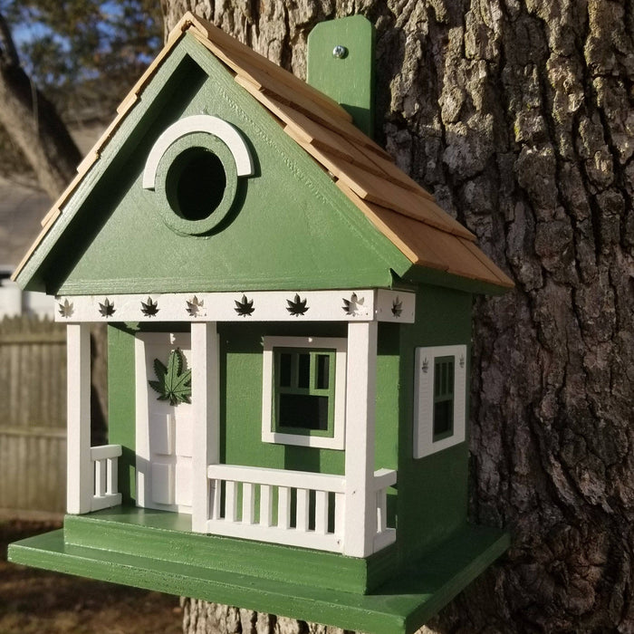 Cannabis Cottage Birdhouse - Happy Gardens