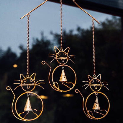 Happy Gardens - Cats w/Bells Wind Chime