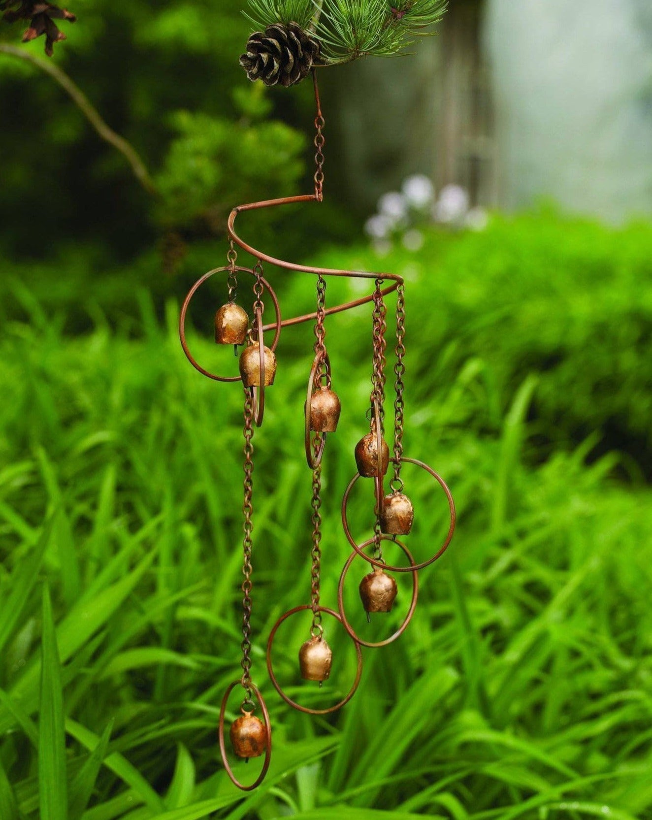 Happy Gardens - Circle with Bells Spiral Mobile