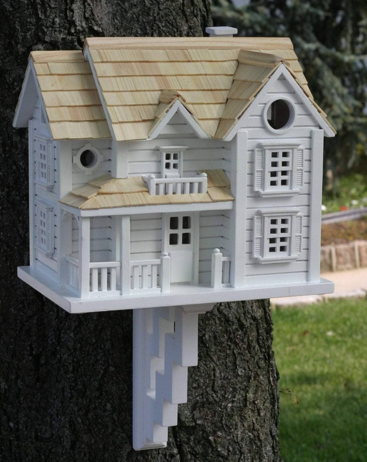 Miniature Dollhouse Aged Birdhouses Aged White and Gray 