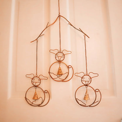Happy Gardens - Dogs w/Bells Wind Chime