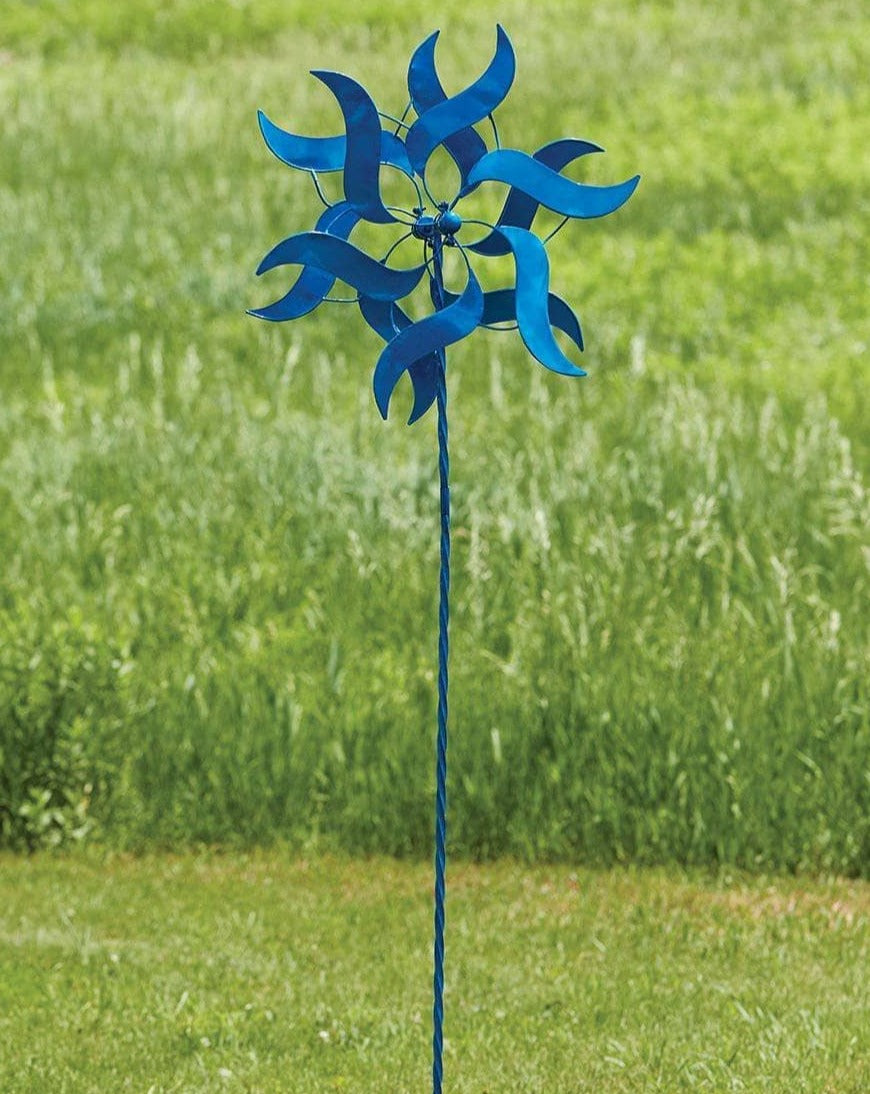 Happy Gardens - Double Angel Wings Blue Wind Spinner