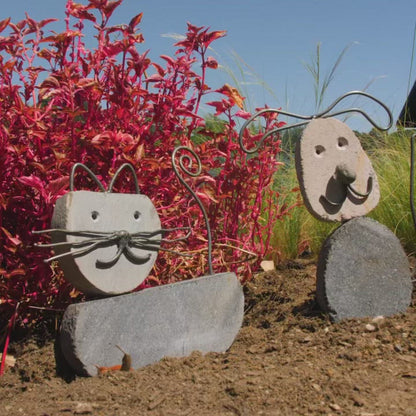 Happy Gardens - Cat River Stone Garden Statue