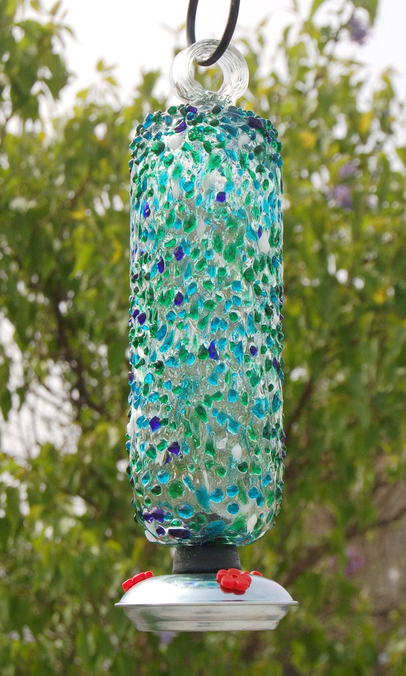 Filigree Hummingbird Feeder, Ocean