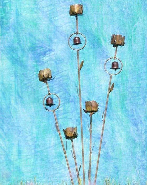 Happy Gardens - Flamed Roses Garden Stake
