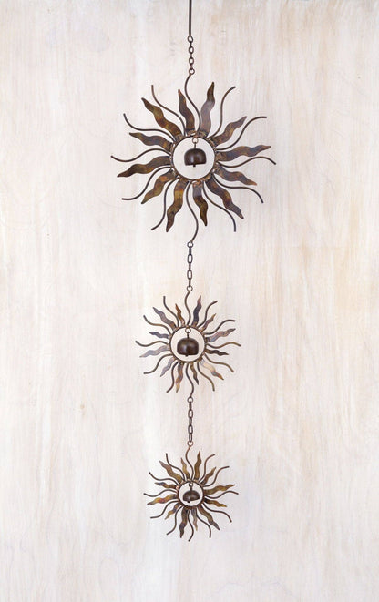 Graduated Sun and Bell Trio Ornament - Happy Gardens