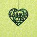Hanging Open Heart with Birds Ornament Emerald - Happy Gardens