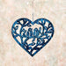 Hanging Open Heart with Birds Ornament Sapphire - Happy Gardens