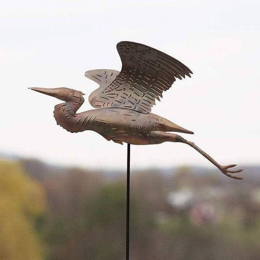 Happy Gardens - Heron Copper Garden Stake