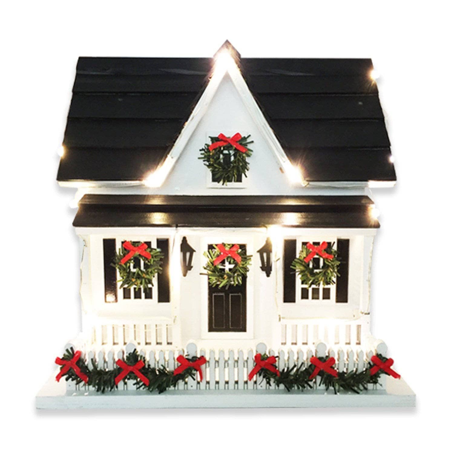 Happy Gardens - Holiday Birdhouse w/Lights 