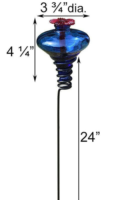Hummingbird Feeder with Stake, Blue