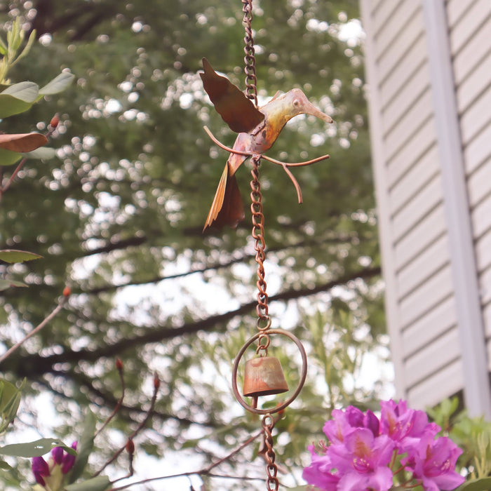 Happy Gardens - Hummingbirds and Bells Rain Chain