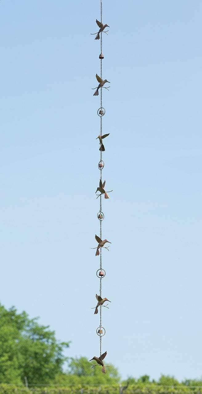 Happy Gardens - Hummingbirds and Bells Rain Chain