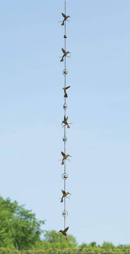Happy Gardens - Hummingbirds and Bells Rain Chain