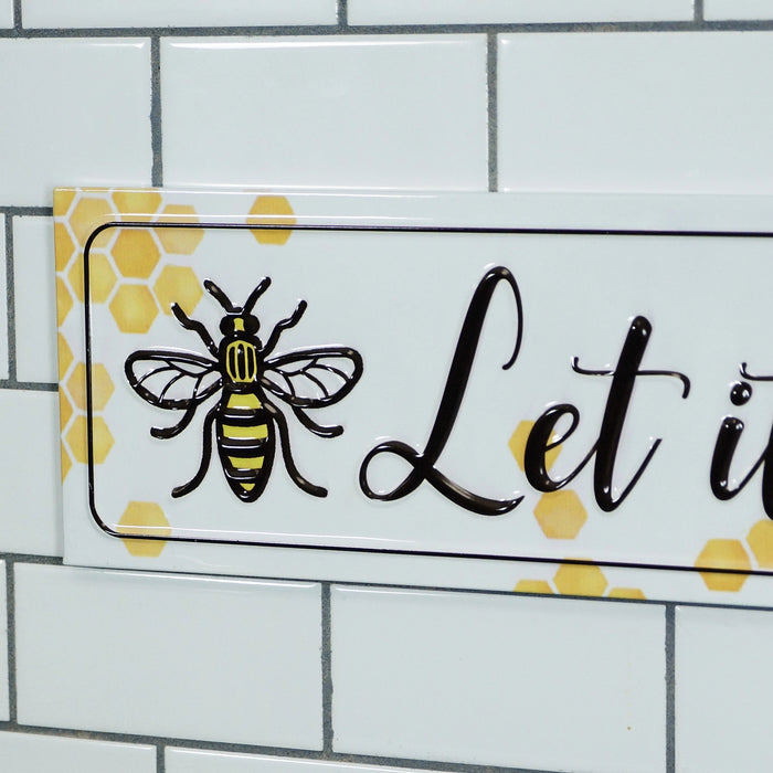 Let It Bee Embossed Metal Sign-Gardening Accessories-Happy Gardens