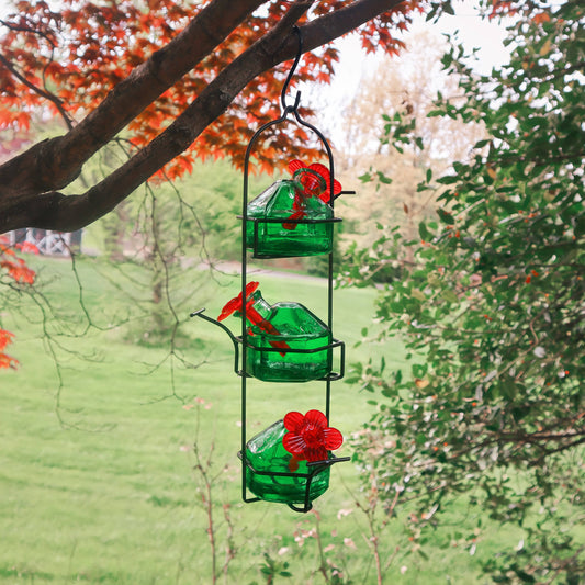 Lunch Pail Hummingbird Feeder, Green - Happy Gardens