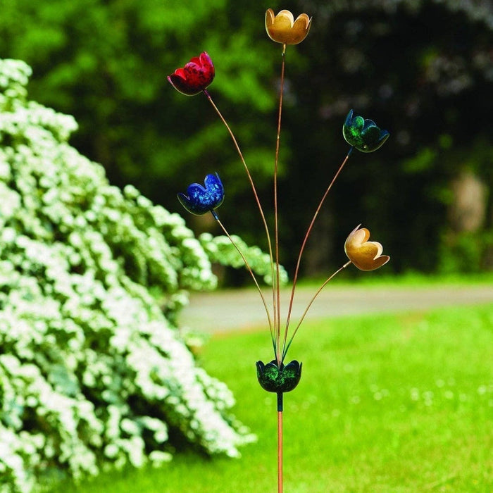 Happy Gardens - Multicolor Lily Cup Chimes Garden Stake