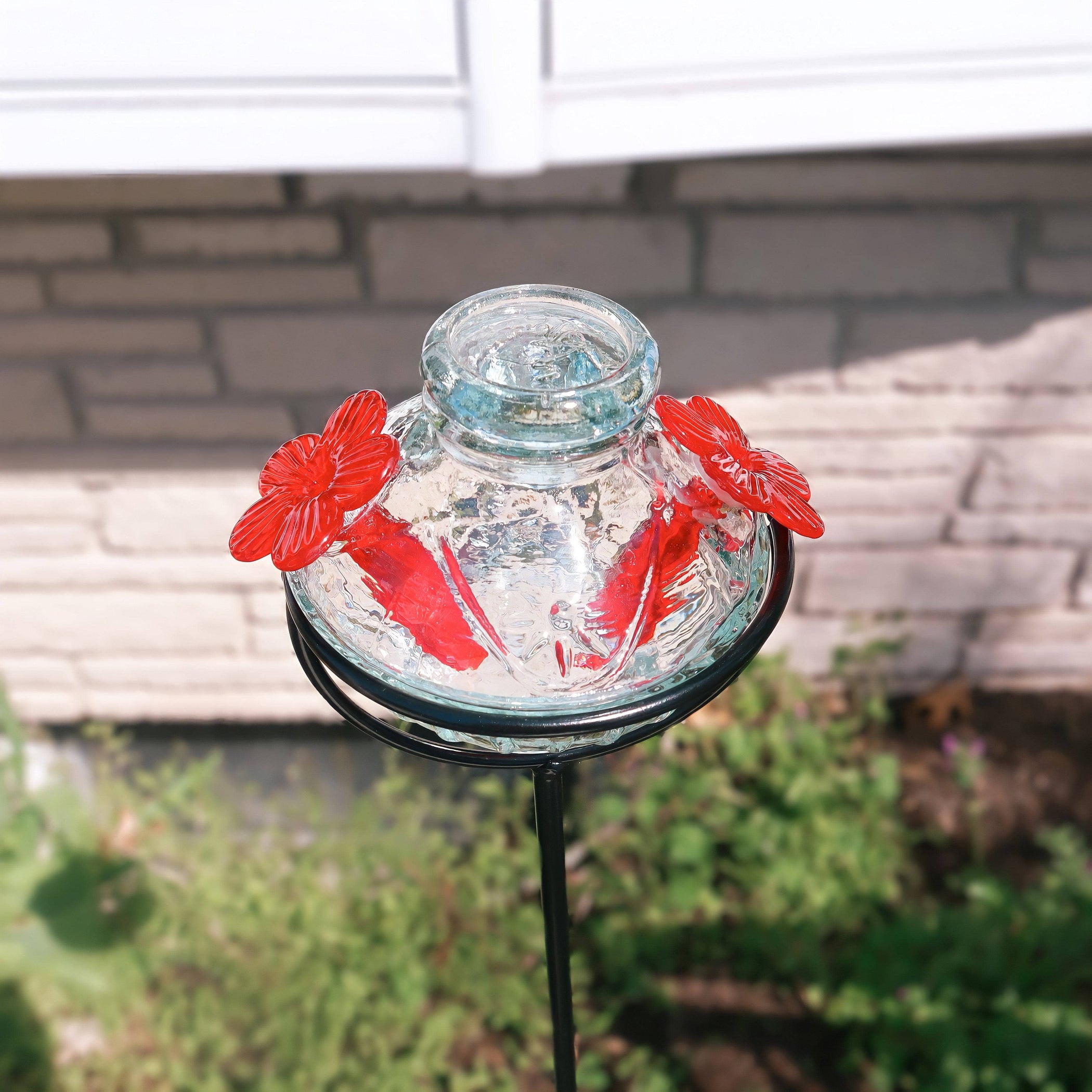 Pot de Creme Staked Hummingbird Feeder, Clear, 8 oz.