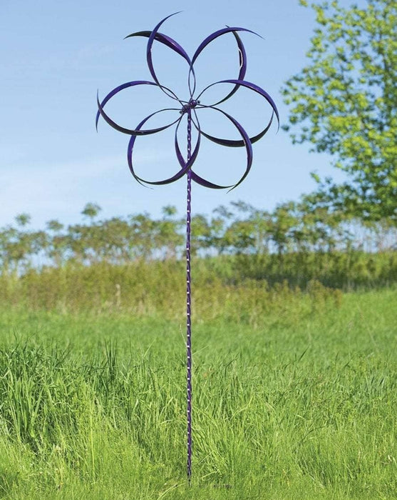 Happy Gardens - Purple Feather Wind Spinner, 32”