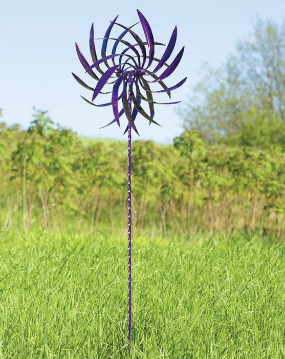 Happy Gardens - Purple Pinwheel Wind Spinner 22”