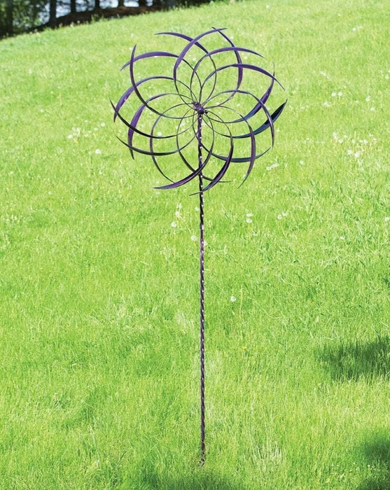 Happy Gardens - Purple Pinwheel Wind Spinner 32"