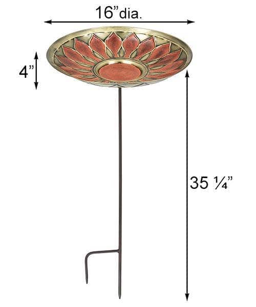 Red African Daisy Bird Bath-Happy Gardens