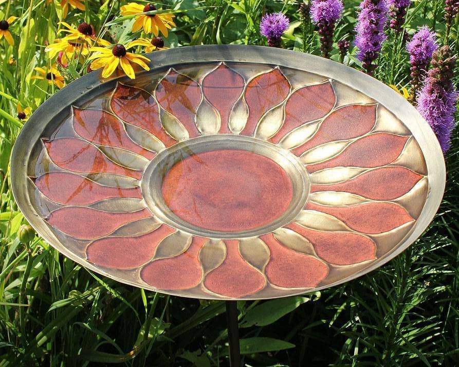 Red African Daisy Bird Bath-Happy Gardens