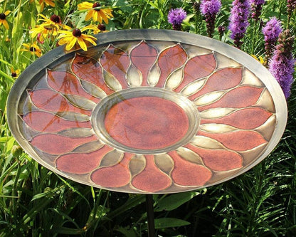 Red African Daisy Bird Bath-Happy Gardens